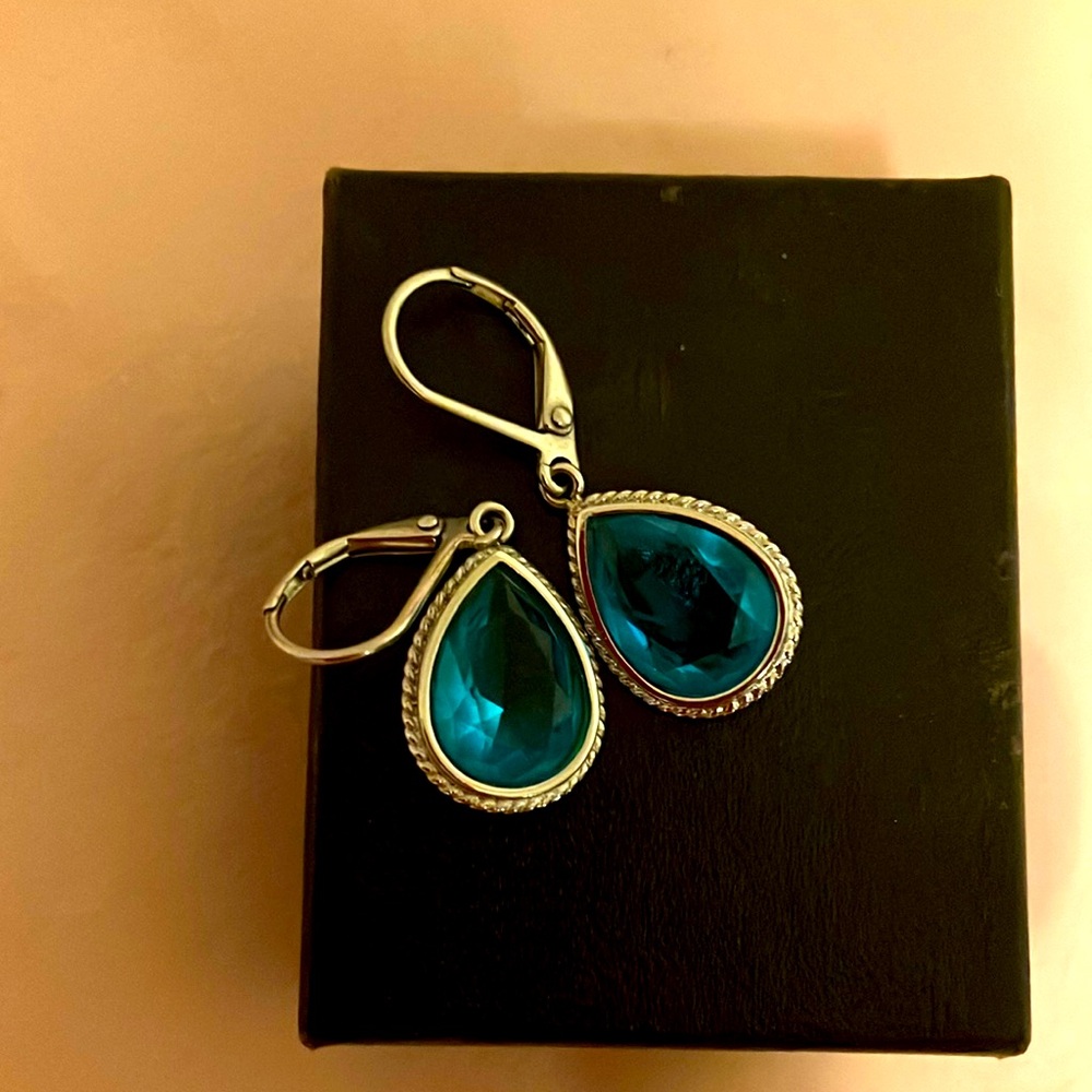 Sterlingg silver blue dangle earrings